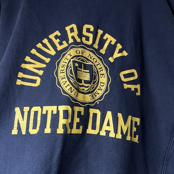 University of Notre Dame Champion Reverse Weave Crewneck Navy Blue SZ XL Unisex - Picture 4 of 10